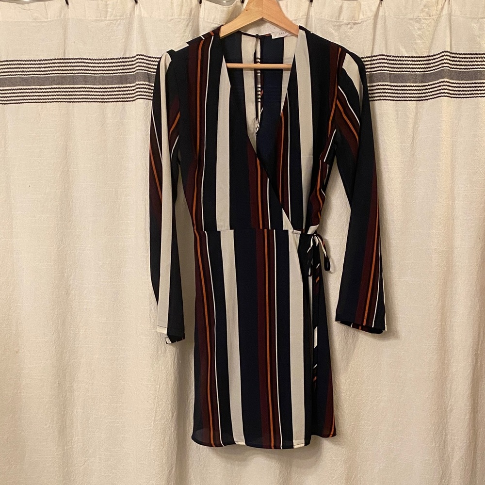 Nordstrom Lush Striped Wrap Dress